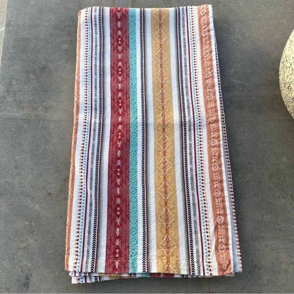 Design Imports Southwest Tablecloth 47x45 Mesa Stripe Jacquard